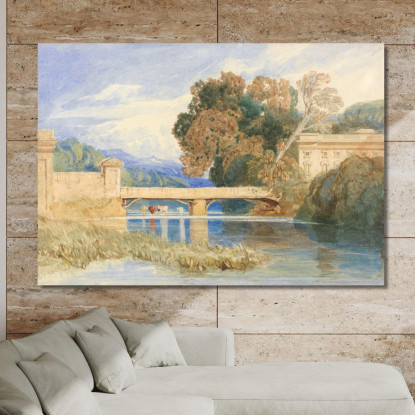 Castello Di Navarre Vicino A Évreux Normandia John Sell Cotman jsc15 quadro stampato su tela