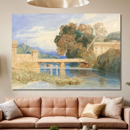 Castello Di Navarre Vicino A Évreux Normandia John Sell Cotman jsc15 quadro stampato su tela