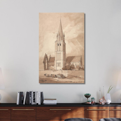 Chiesa Di Douvres Normandia John Sell Cotman jsc18 quadro stampato su tela