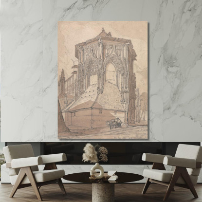 Estremità Est Di Saint Jacques A Dieppe Normandia John Sell Cotman jsc21 quadro stampato su tela