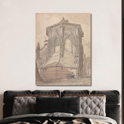 Estremità Est Di Saint Jacques A Dieppe Normandia John Sell Cotman jsc21 quadro stampato su tela