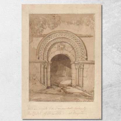 Ingresso Al Mercato Del Grano Precedentemente La Cappella Di San Luigi A Bayeux John Sell Cotman jsc25 quadro stampato su tela