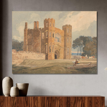 Portale Di Saint Mary'S A Wiggenhall Norfolk 2 John Sell Cotman jsc29 quadro stampato su tela