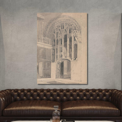 Interno Della Cattedrale Di Norwich Portale E Schermo Tra Il Transetto Sud E La Navata Del Presbiterio John Sell Cotman jsc33 q