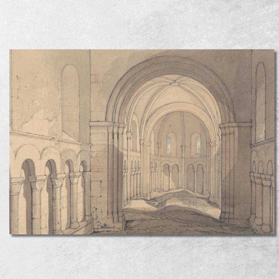 Interno Della Cappella Di Saint Julien Vicino A Rouen Normandia John Sell Cotman jsc34 quadro stampato su tela