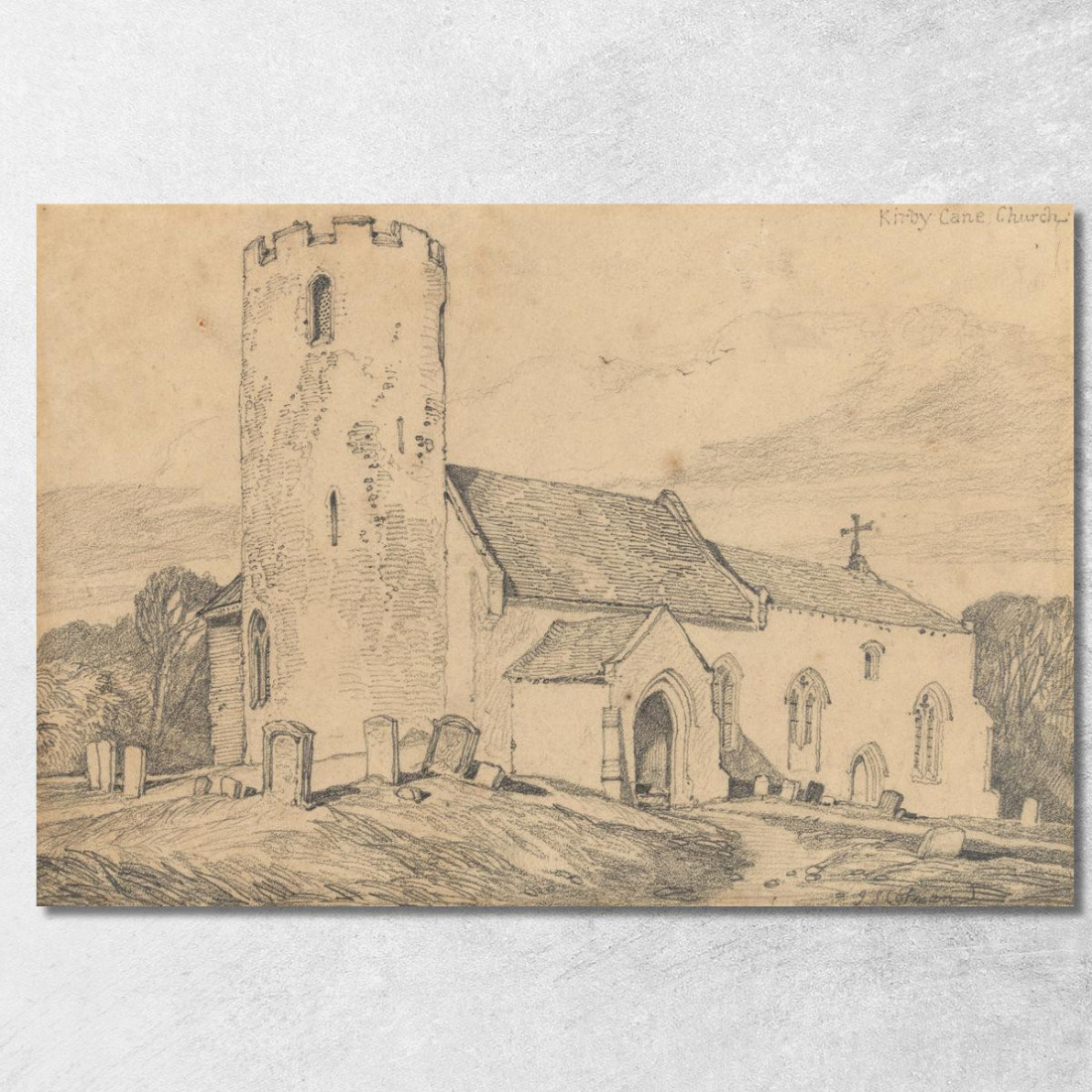 Chiesa Di Kirby Cane Suffolk John Sell Cotman jsc35 quadro stampato su tela