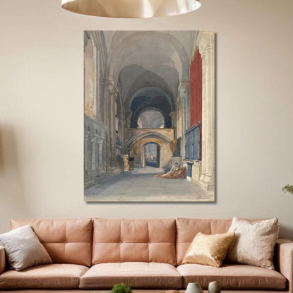 Cattedrale Di Norwich Interno Della Navata Nord Del Coro Vista Verso Est John Sell Cotman jsc42 quadro stampato su tela