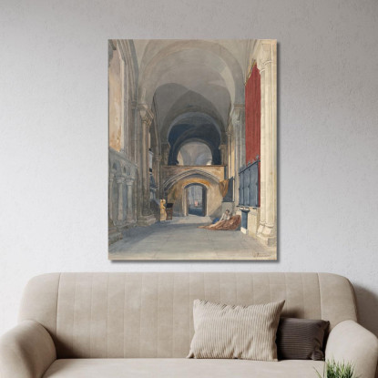 Cattedrale Di Norwich Interno Della Navata Nord Del Coro Vista Verso Est John Sell Cotman jsc42 quadro stampato su tela