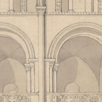 Elevazione Prospettica Di Parte Della Chiesa Abbaziale Di San Stefano A Caen Normandia John Sell Cotman jsc44 quadro stampato s