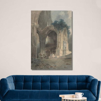 Abbazia Di Rievaulx Yorkshire John Sell Cotman jsc45 quadro stampato su tela