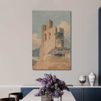 Castello Di Sheriff Hutton Yorkshire John Sell Cotman jsc47 quadro stampato su tela