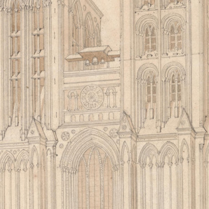San Pietro A Lisieux Normandia Facciata Ovest John Sell Cotman jsc52 quadro stampato su tela