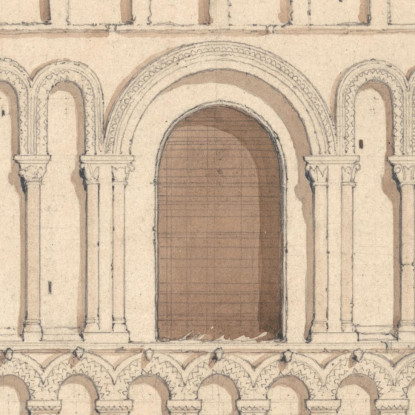 Facciata Ovest Della Chiesa Di Ouistreham Vicino A Caen Normandia John Sell Cotman jsc62 quadro stampato su tela