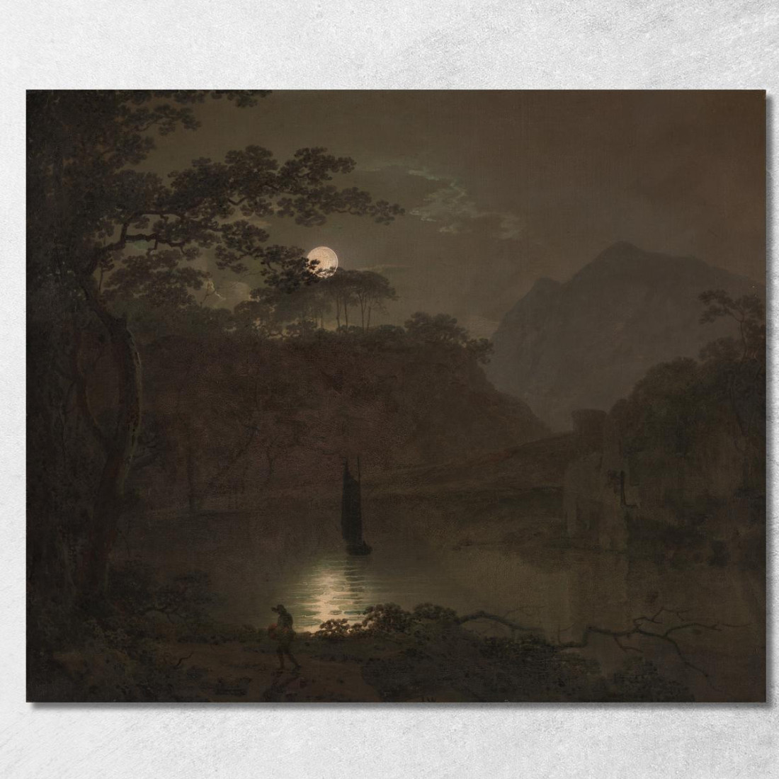 Un Lago Al Chiaro Di Luna Joseph Wright of Derby jwd3 quadro stampato su tela