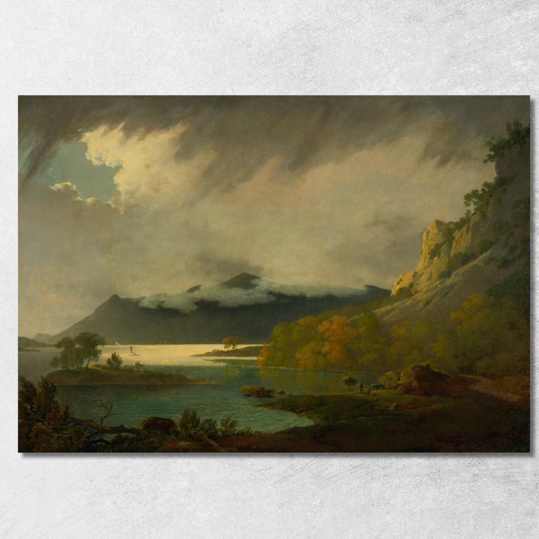 Derwent Water Con Skiddaw In Lontananza Joseph Wright of Derby jwd11 quadro stampato su tela