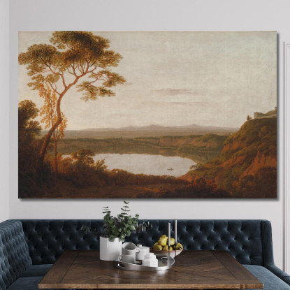 Lago Albano Joseph Wright of Derby jwd22 quadro stampato su tela