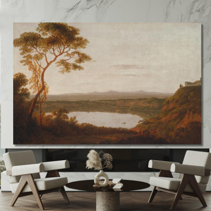 Lago Albano Joseph Wright of Derby jwd22 quadro stampato su tela