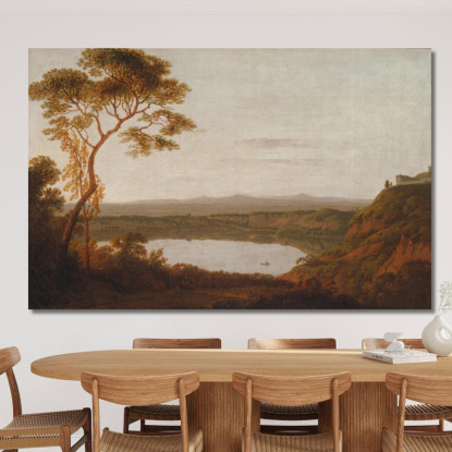 Lago Albano Joseph Wright of Derby jwd22 quadro stampato su tela
