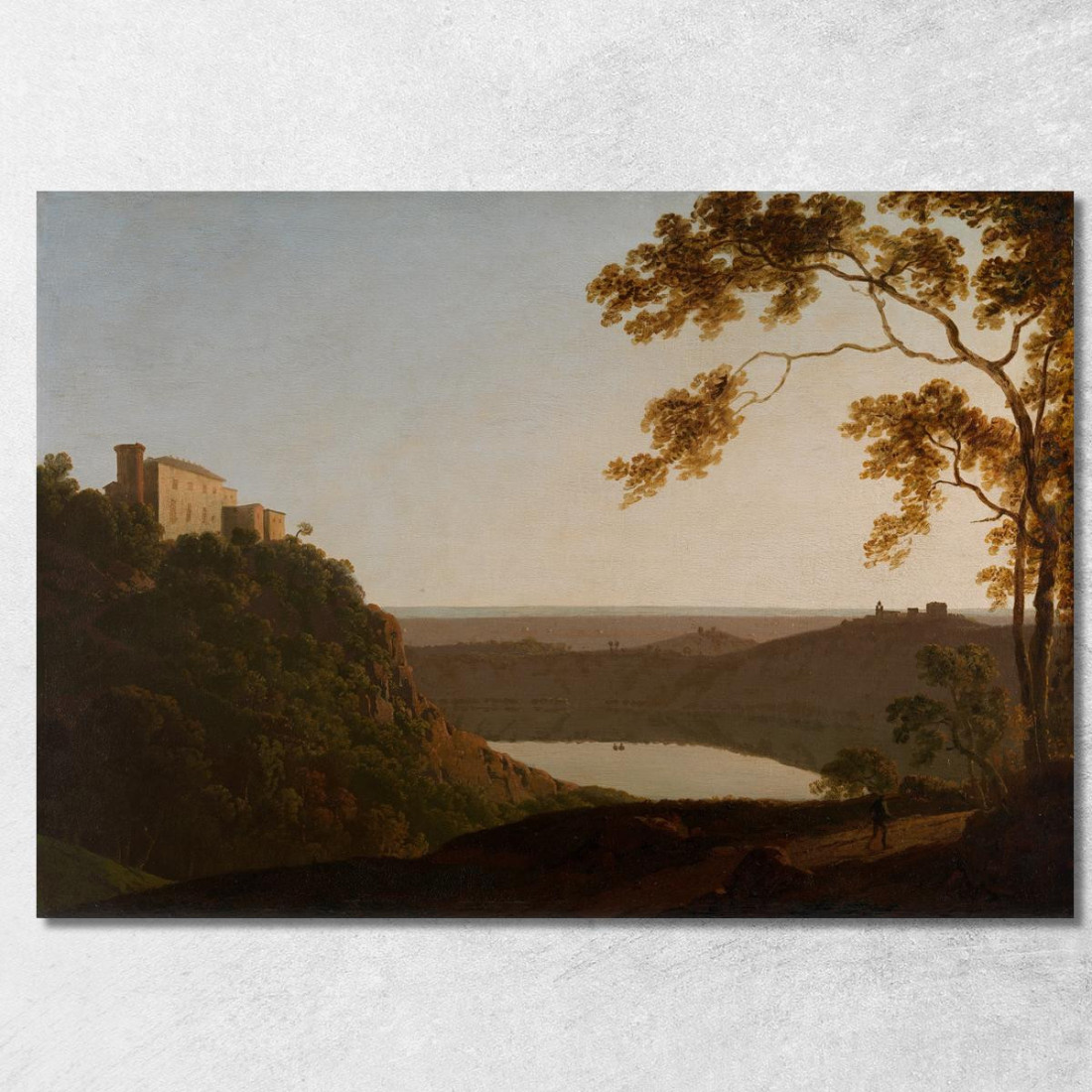 Lago Di Nemi Al Tramonto Joseph Wright of Derby jwd23 quadro stampato su tela
