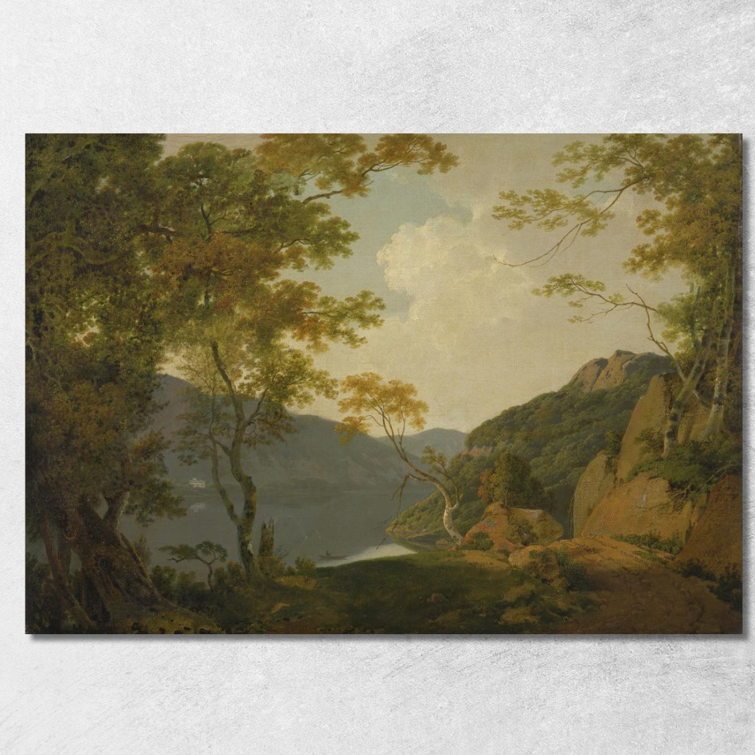 Scena Lacustre Joseph Wright of Derby jwd25 quadro stampato su tela