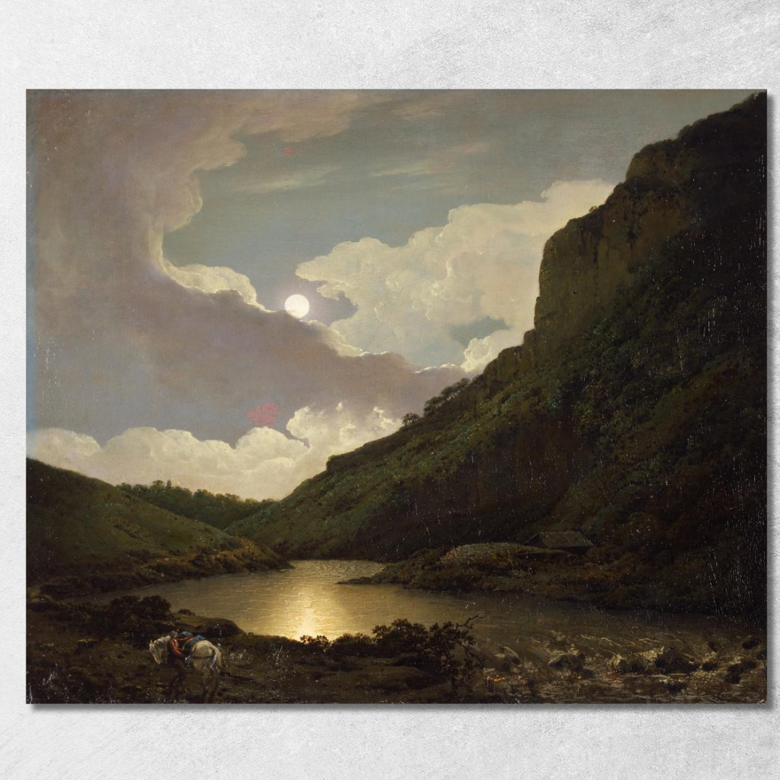 Matlock Tor Al Chiaro Di Luna Joseph Wright of Derby jwd27 quadro stampato su tela