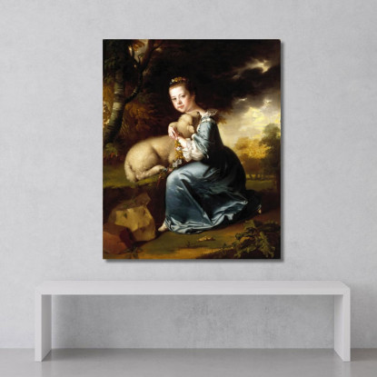 Ritratto Di Miss Frances Warren Joseph Wright of Derby jwd45 quadro stampato su tela