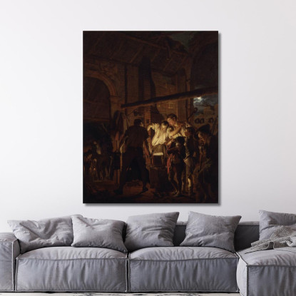 La Bottega Del Fabbro Joseph Wright of Derby jwd58 quadro stampato su tela