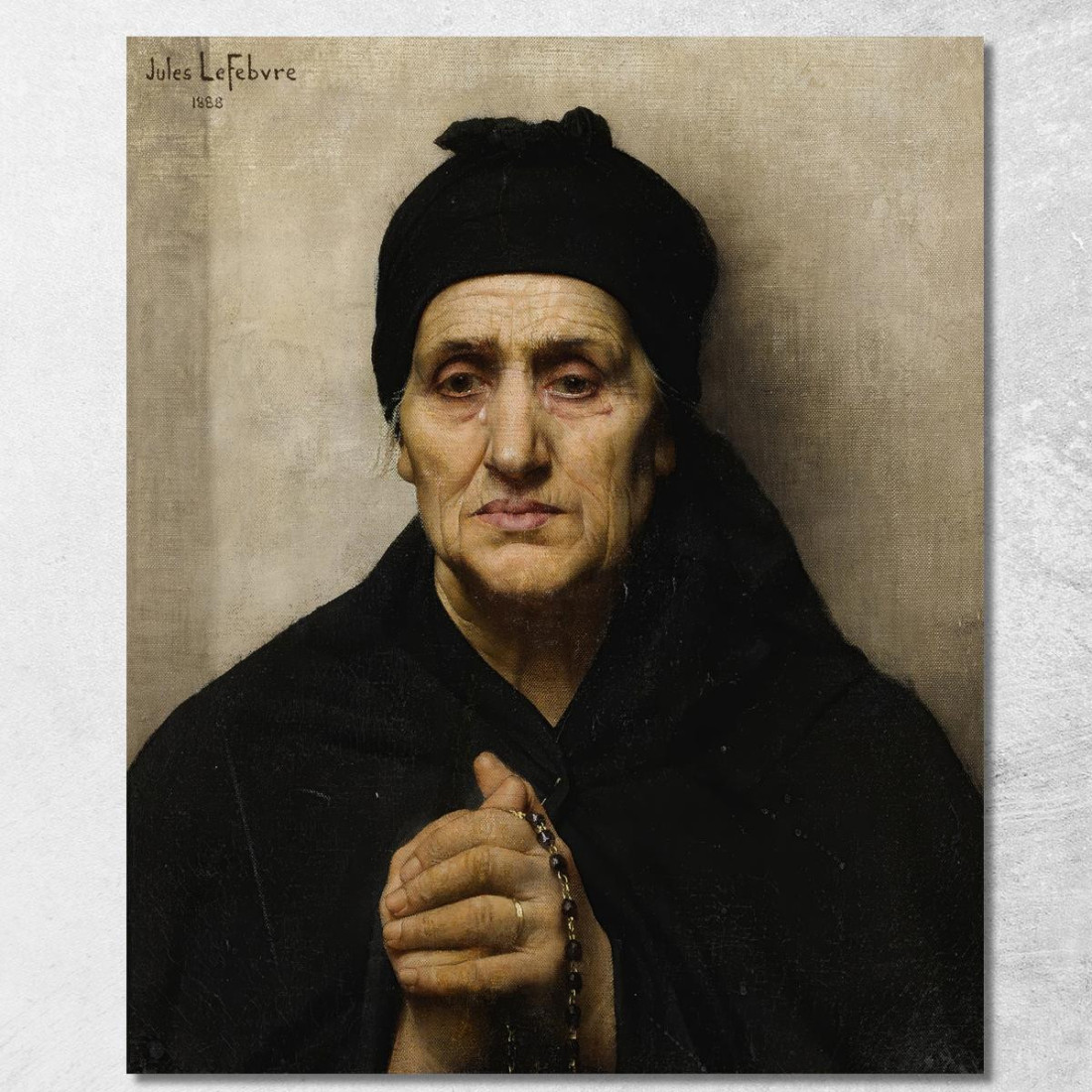 Un'Anziana Donna Greca Jules Joseph Lefebvre jle2 quadro stampato su tela