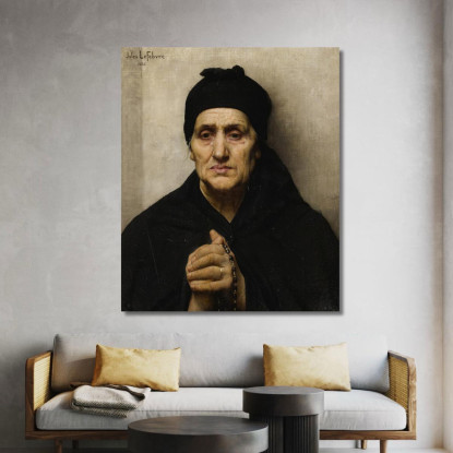 Un'Anziana Donna Greca Jules Joseph Lefebvre jle2 quadro stampato su tela