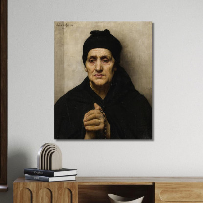 Un'Anziana Donna Greca Jules Joseph Lefebvre jle2 quadro stampato su tela