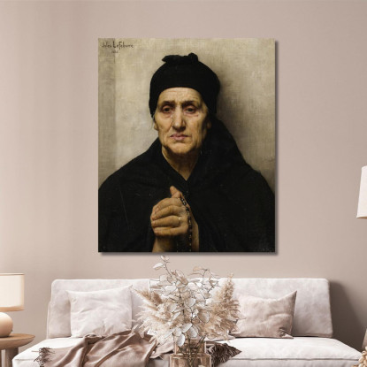 Un'Anziana Donna Greca Jules Joseph Lefebvre jle2 quadro stampato su tela