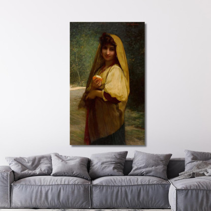 Una Ragazza Italiana Con Un'Arancia Jules Joseph Lefebvre jle3 quadro stampato su tela