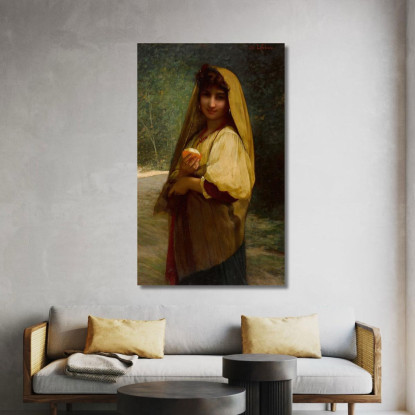 Una Ragazza Italiana Con Un'Arancia Jules Joseph Lefebvre jle3 quadro stampato su tela