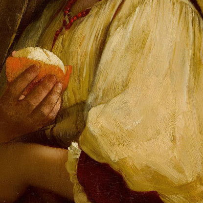 Una Ragazza Italiana Con Un'Arancia Jules Joseph Lefebvre jle3 quadro stampato su tela