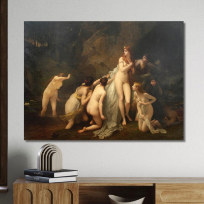 Diana Sorpresa Jules Joseph Lefebvre jle5 quadro stampato su tela