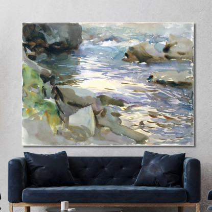 Ruscello E Rocce John Singer Sargent jss291 quadro stampato su tela