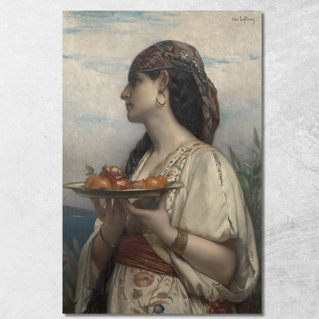 Schiava Con Una Ciotola Di Frutta Jules Joseph Lefebvre jle20 quadro stampato su tela