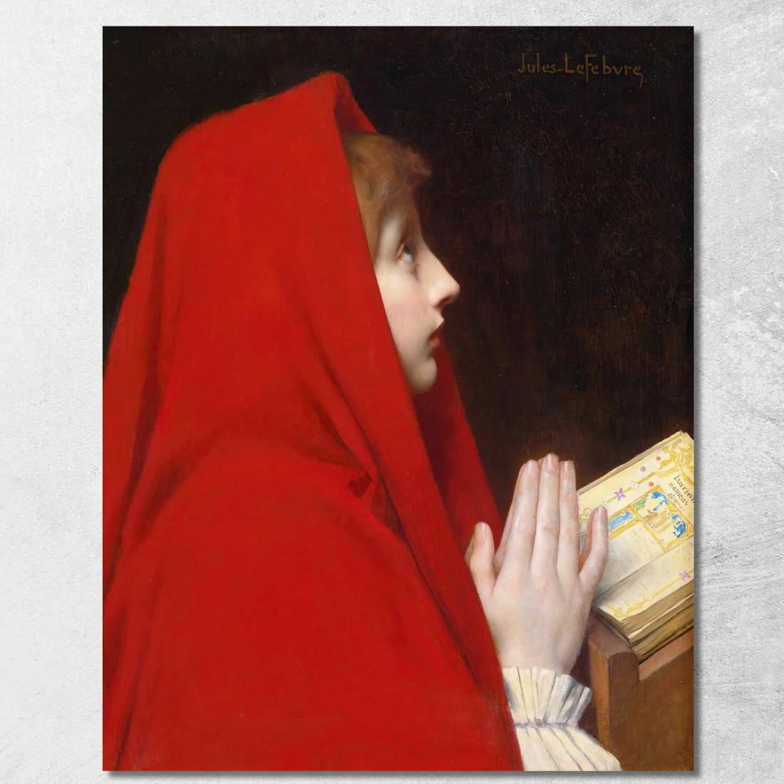 Il Mantello Rosso Jules Joseph Lefebvre jle22 quadro stampato su tela