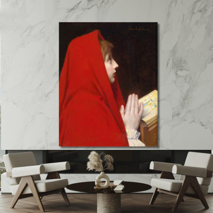 Il Mantello Rosso Jules Joseph Lefebvre jle22 quadro stampato su tela