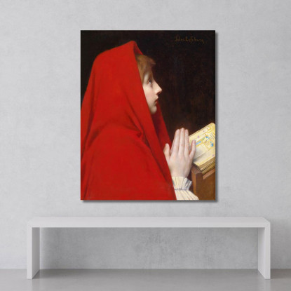 Il Mantello Rosso Jules Joseph Lefebvre jle22 quadro stampato su tela
