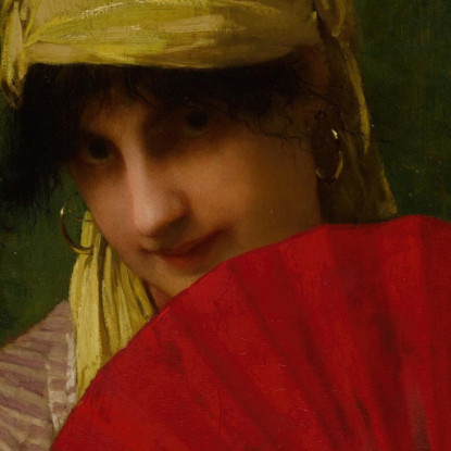 Il Ventaglio Rosso Jules Joseph Lefebvre jle23 quadro stampato su tela