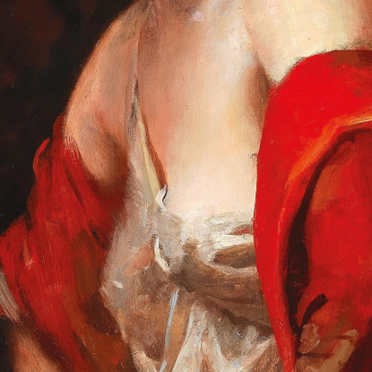 Una Giovane Donna Con Cappello Di Paglia Leopold Schmutzler lsc4 quadro stampato su tela