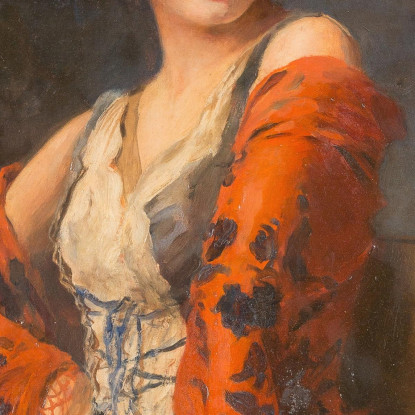 Giovane Donna Con Chitarra Leopold Schmutzler lsc16 quadro stampato su tela