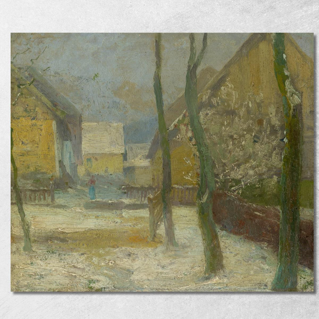 Cortile Dell'Artista A Slanec In Inverno Ľudovít Čordák lco4 quadro stampato su tela
