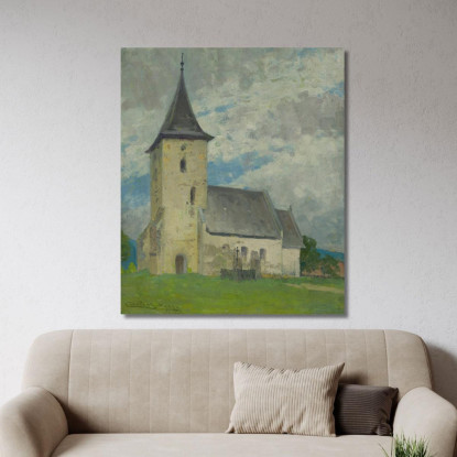 Chiesa A Kysak Ľudovít Čordák lco10 quadro stampato su tela