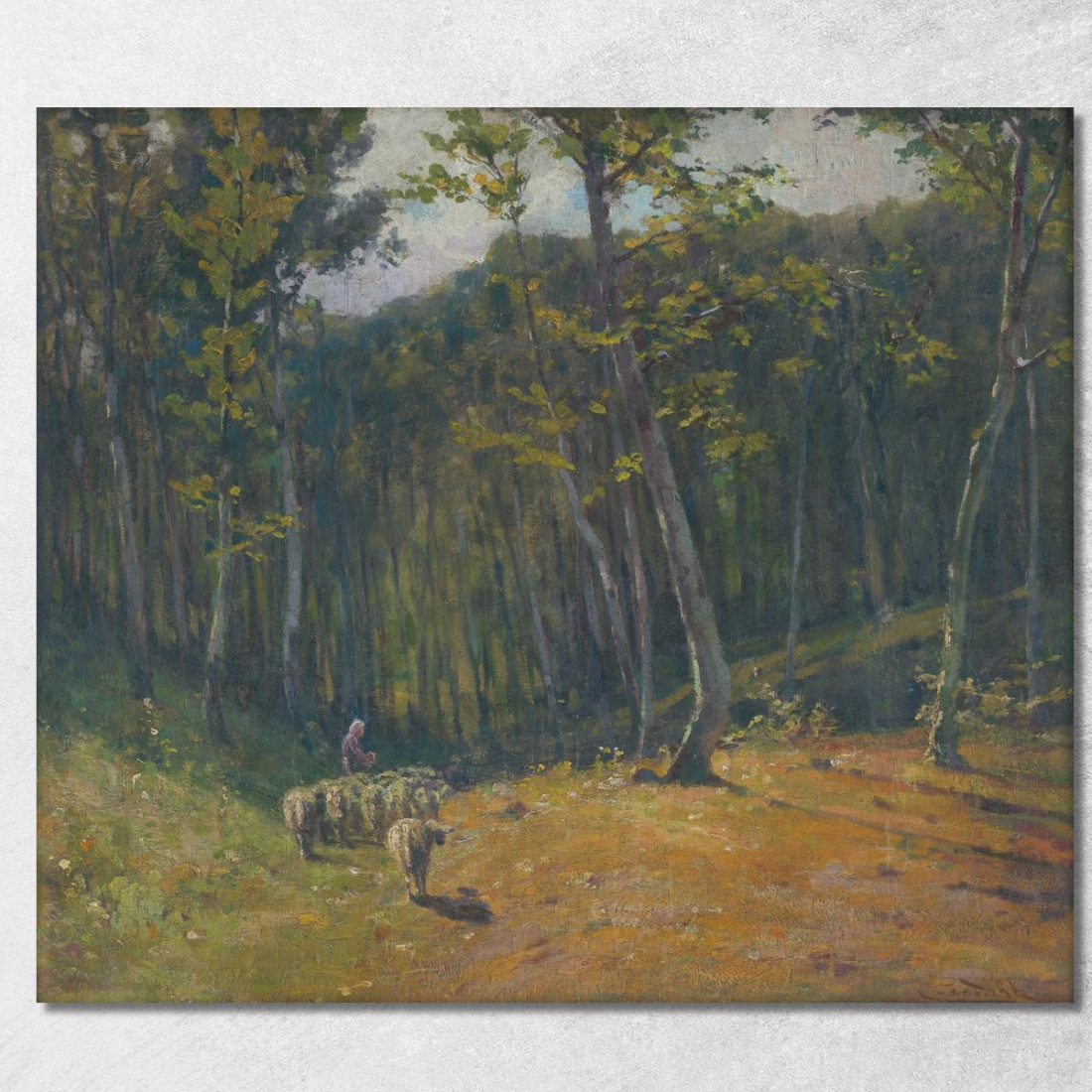 Foresta Con Pecore Ľudovít Čordák lco24 quadro stampato su tela