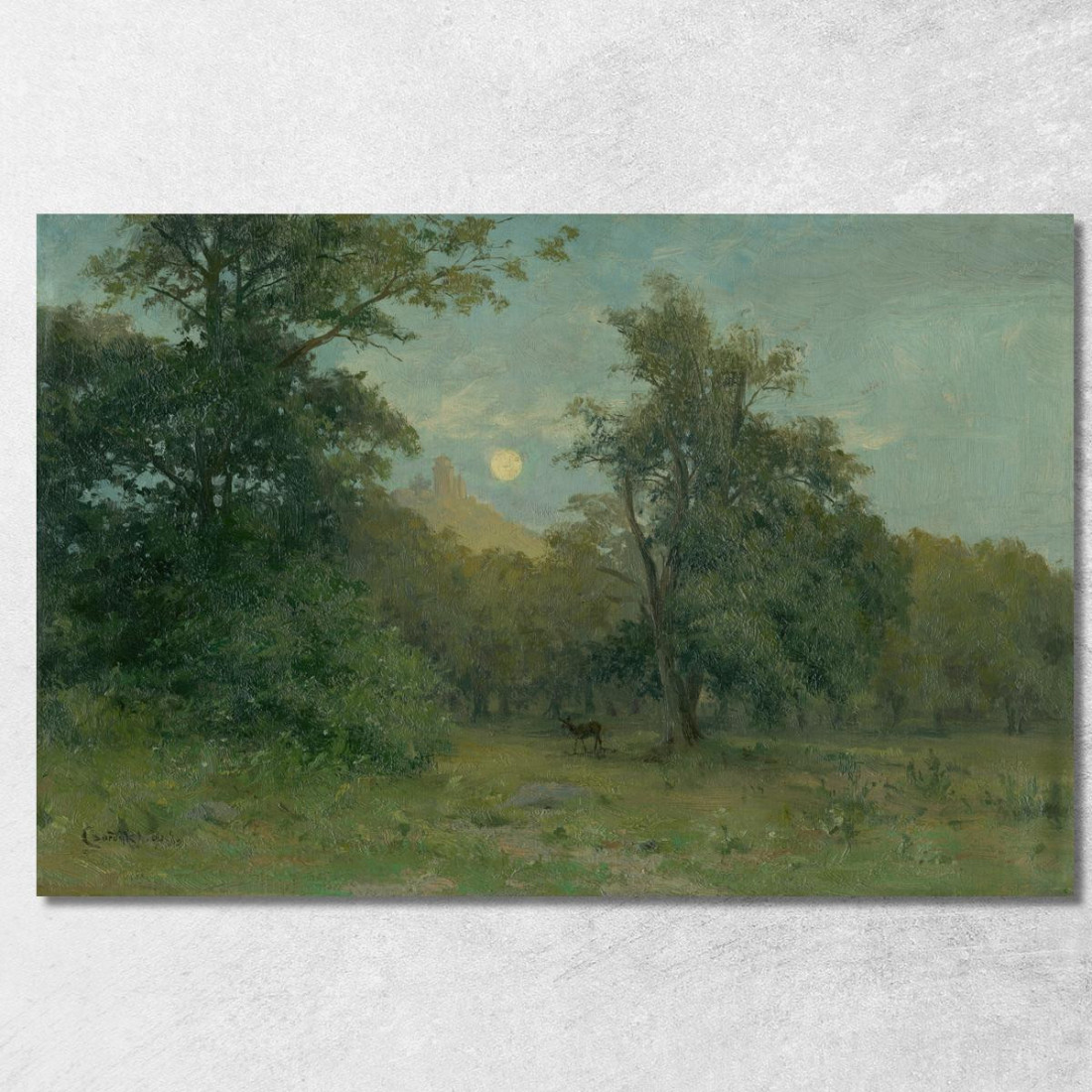 Paesaggio Al Chiaro Di Luna Con Il Castello Di Slanec Ľudovít Čordák lco49 quadro stampato su tela
