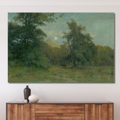 Paesaggio Al Chiaro Di Luna Con Il Castello Di Slanec Ľudovít Čordák lco49 quadro stampato su tela
