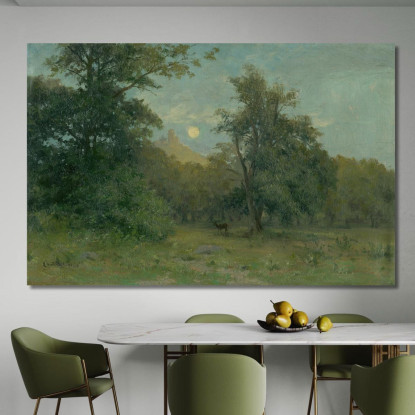 Paesaggio Al Chiaro Di Luna Con Il Castello Di Slanec Ľudovít Čordák lco49 quadro stampato su tela
