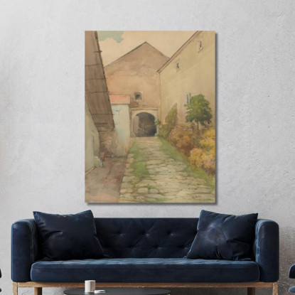 Vecchio Cortile Ľudovít Čordák lco71 quadro stampato su tela